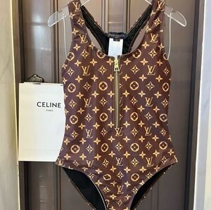 Louis Vuitton Monogram Zip Front One Piece Swimsuit